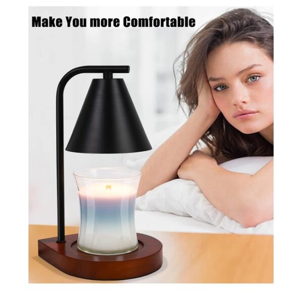 Candle Warmer Lamp Dimmable, Wax Melt with 2 Bulbs- Black - Picture 6 of 9